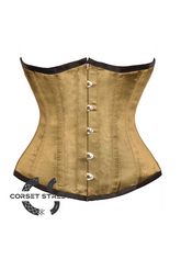 Olive Green Satin Gothic Burlesque Bustier Waist Training Underbust Plus Size Corset Costume
